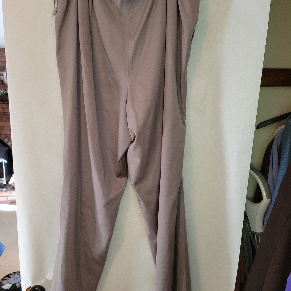 Talbots size 18w side zip taupe dress pants